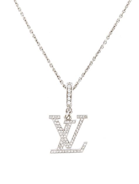 louis vuitton lv logo necklace